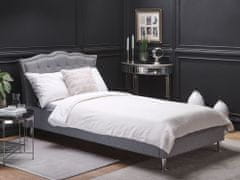 Beliani Šedá čalouněná postel Chesterfield s úložištěm 90x200 cm METZ