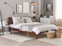Beliani Tmavě dřevěná postel 180x200 cm CARNAC
