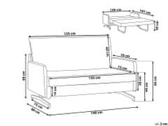Beliani Čalouněná rozkládací šedá pohovka BELFAST