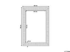 Beliani Nástěnné zrcadlo v zlaté a stříbrné 60x90 cm CASSIS