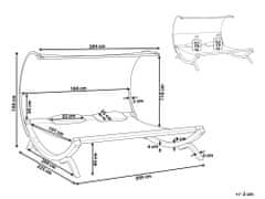 Beliani Dřevěné zahradní lehátko pro 2 osoby TERAMO
