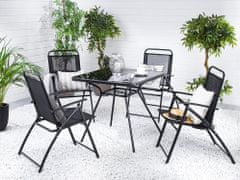 Beliani Sada čtyřech zahradních skládacích židlí v černé barvě LIVO