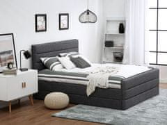 Beliani Tmavě šedá čalouněná postel 160x200 VALBONNE
