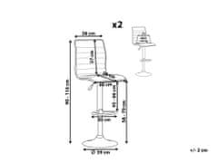 Beliani Sada 2 béžových barových židlí LUCERNE