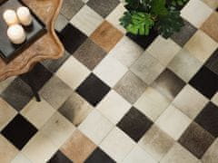 Beliani Hnědý kožený patchwork koberec 160x230 cm SOKE
