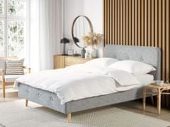 Beliani Světle šedá čalouněná postel 180x200 cm RENNES
