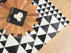 Beliani Černo-bílý kožený koberec 160x230 cm ODEMIS
