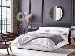 Beliani Bílá kožená postel s úložištěm 180x200 cm AVIGNON