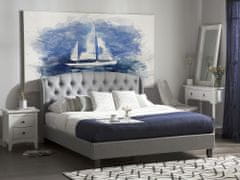 Beliani Světle šedá čalouněná postel Chesterfield 160x200 cm BORDEAUX