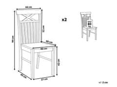 Beliani Set 2 židlí černá/přírodní HOUSTON