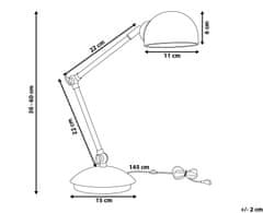 Beliani Kancelářská lampa, nastavitelná, bílá, 60 cm, HELMAND