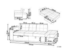 Beliani Rozkládací pohovka tmavě šedá FALSTER