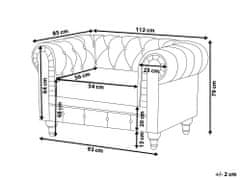 Beliani Velké čalouněné béžové křeslo CHESTERFIELD