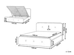 Beliani Béžová postel s úložným prostorem 140 x 200 RENNES