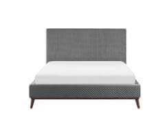 Beliani Čalouněná postel šedá 160 x 200 cm BAYONNE