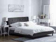 Beliani Tmavě šedá čalouněná postel Chesterfield 180x200 cm SAVERNE