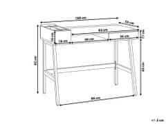 Beliani Psací stůl 100 x 55 cm bílá/přírodní PARAMARIBO