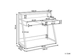 Beliani Světle hnědý psací stůl 100 x 50 cm CALVIN