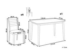 Beliani Souprava stůl 118 x 77 cm se čtyřmi židlemi MODESTO