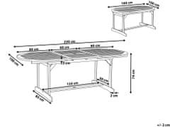 Beliani Zahradní stůl světlé dřevo 160/220 x 100 cm MAUI