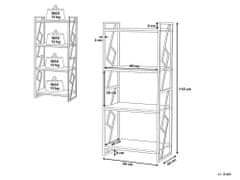Beliani Regál se 4 policemi v barvě tmavého dřeva FORRES