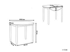 Beliani Jídelní stůl dřevo světle hnědá / světle šedá 60/92 x 92 cm OMAHA