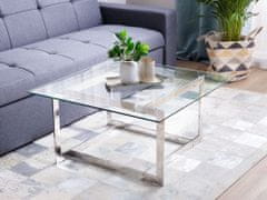 Beliani Konferenční stolek stříbrný se skleněnou deskou CRYSTAL