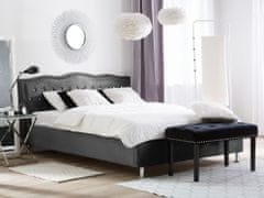 Beliani Tmavě šedá sametová postel 140 x 200 cm METZ