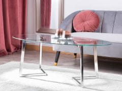 Beliani Konferenční stolek skleněná deska a stříbrné nohy FRESNO