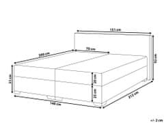 Beliani Kontinentální postel z umělé kůže 140 x 200 cm bílá PRESIDENT