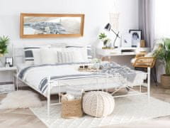 Beliani Bílá kovová postel s rámem 160 x 200 cm RODEZ