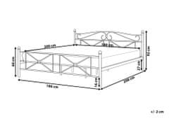 Beliani Bílá kovová postel s rámem 180 x 200 cm RODEZ