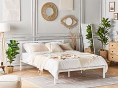 Beliani Kovová postel 140 x 200 cm bílá CUSSET
