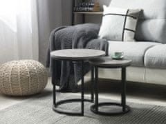 Beliani Sada dvou kávových stolků imitace betonu/černé DIXIE