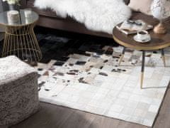 Beliani Kožený koberec černobílý 160x230 cm KEMAH