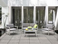 Beliani Zahradní hliníkový stůl 90 x 50 cm světle šedý SALERNO