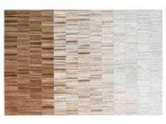 Beliani Béžový kožený koberec 140 x 200 cm YAGDA