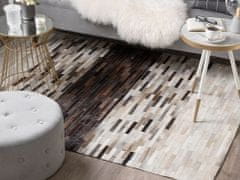 Beliani Hnědobéžový kožený koberec 140 x 200 cm SINNELI