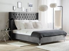 Beliani Šedá čalouněná postel s rámem LUBBON 160 x 200 cm