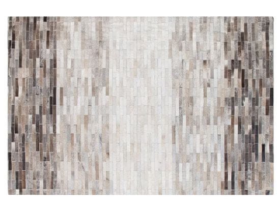 Beliani Hnědošedý kožený koberec 140 x 200 cm SINNELI