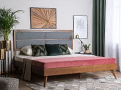 Beliani Tmavě hnědá dřevěná postel s rámem POISSY 160 x 200 cm