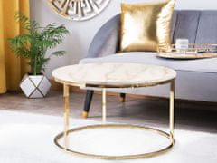 Beliani Konferenční stolek mramorový efekt bílo-zlatý CORAL