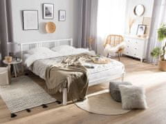 Beliani Dřevěná postel 160 x 200 cmbílá VANNES