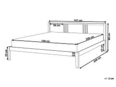 Beliani Dřevěná postel 140 x 200 cmbílá VANNES