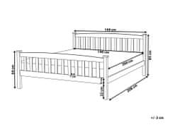 Beliani Dřevěná postel 140 x 200 cm bílá GIVERNY