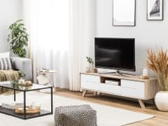 Beliani Televizní stolek bílí / světlé dřevo FORESTER