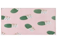 Beliani Růžový koberec se vzorem kaktus 80 x 150 cm. ELDIVAN