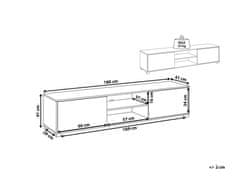 Beliani Televizní skříňka světlé dřevo s bílým LINCOLN