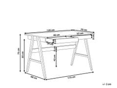 Beliani Psací stůl 120 x 70 cm se 2 zásuvkami z tmavého dřeva SHESLAY