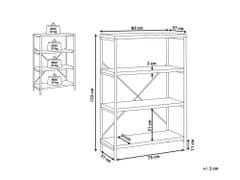 Beliani Knihovna se 4 policemi tmavě dřevo BRISBANE